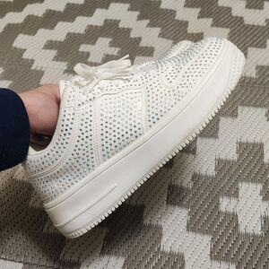 White Studded Women's Sneakers